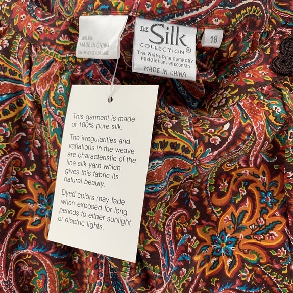 NEW GORGEOUS Silk Collection True Wrap Skirt Womens 18 Boho Paisley Hippie Gypsy - Picture 11 of 12